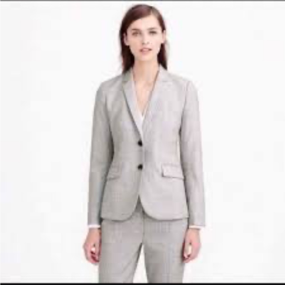 J CREW 1035 Super 120s Pantsuit light Gray Size 12 Jacket & Pants SET
